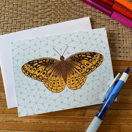 Great Spangled Fritillary Butterfly Blank Note Card