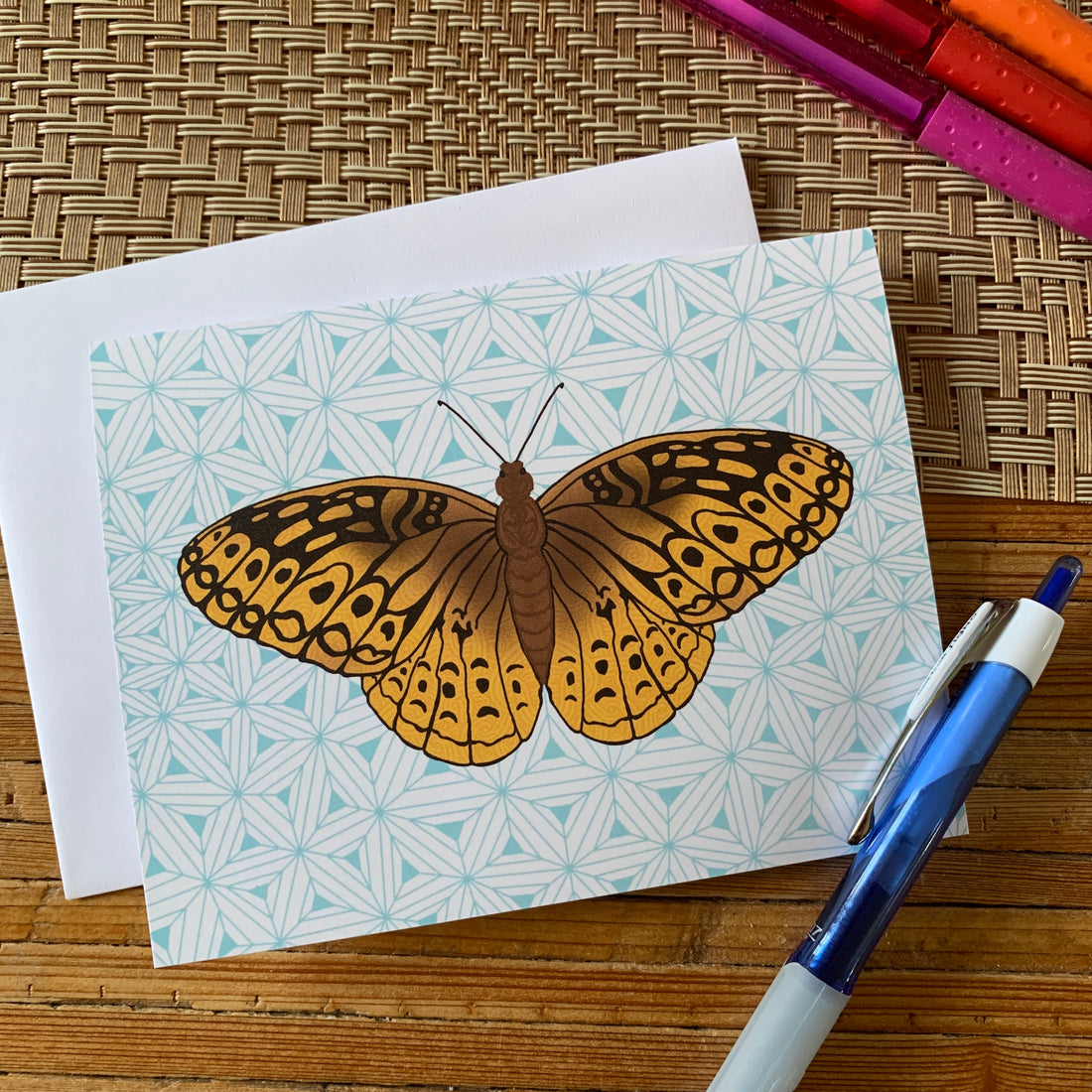Great Spangled Fritillary Butterfly Blank Note Card – Turning True Studios