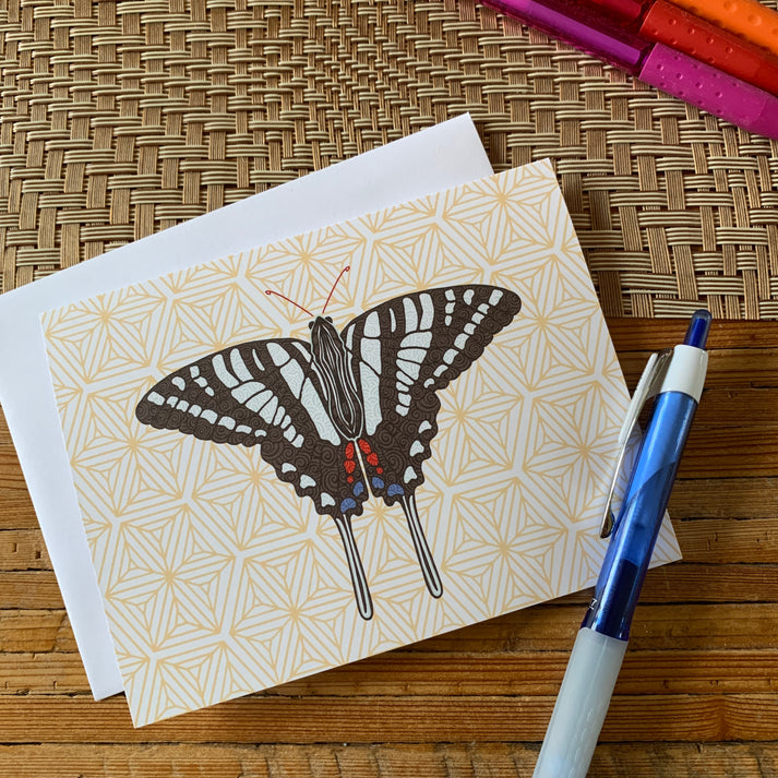Zebra Swallowtail Blank Note Card – Turning True Studios