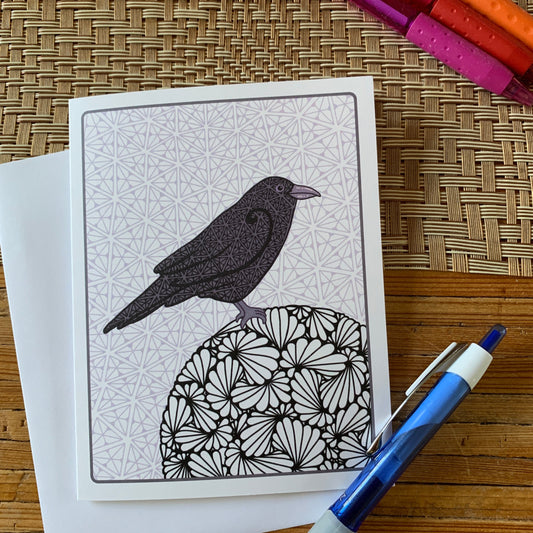 Raven Blank Note Card