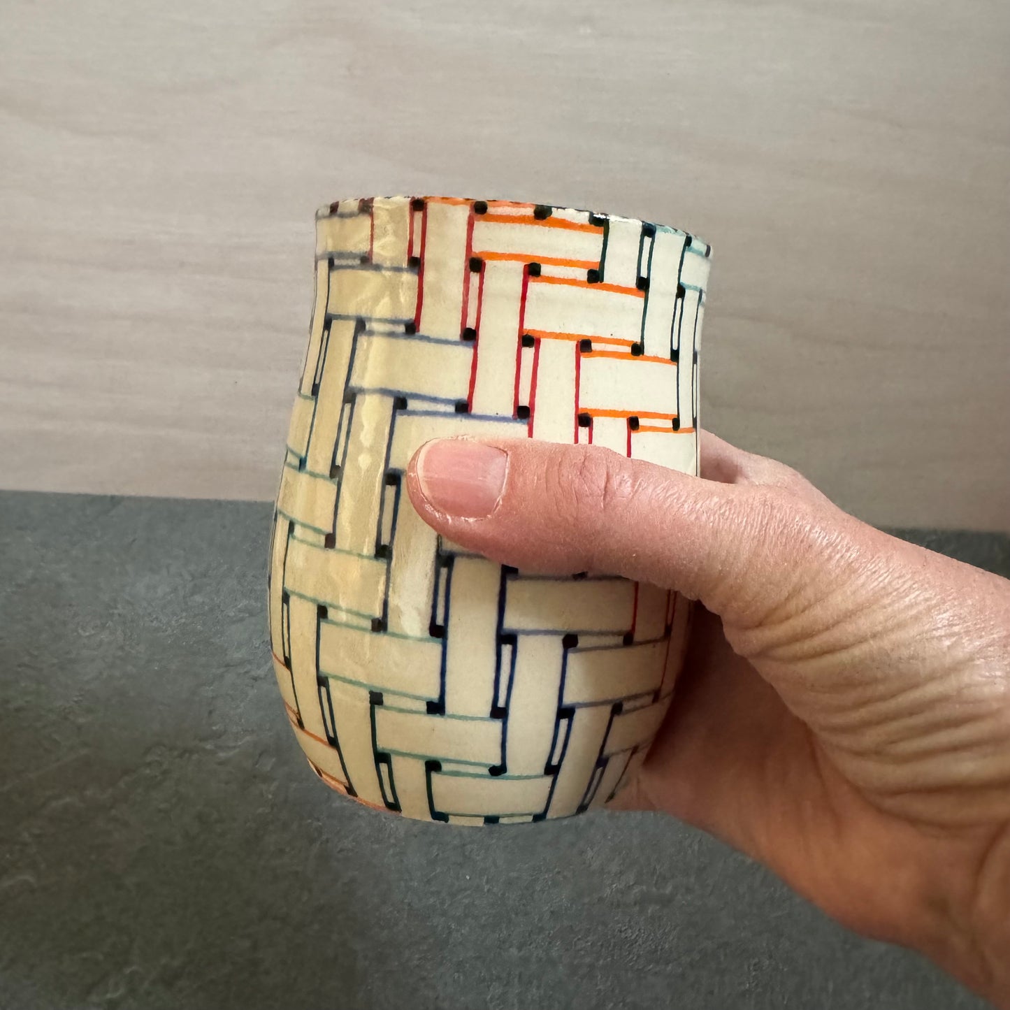 Woven Rainbow Ribbon Tangled Cup