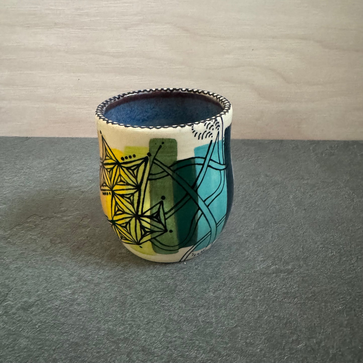 Pinched Rainbow Stripes Tangled Cup