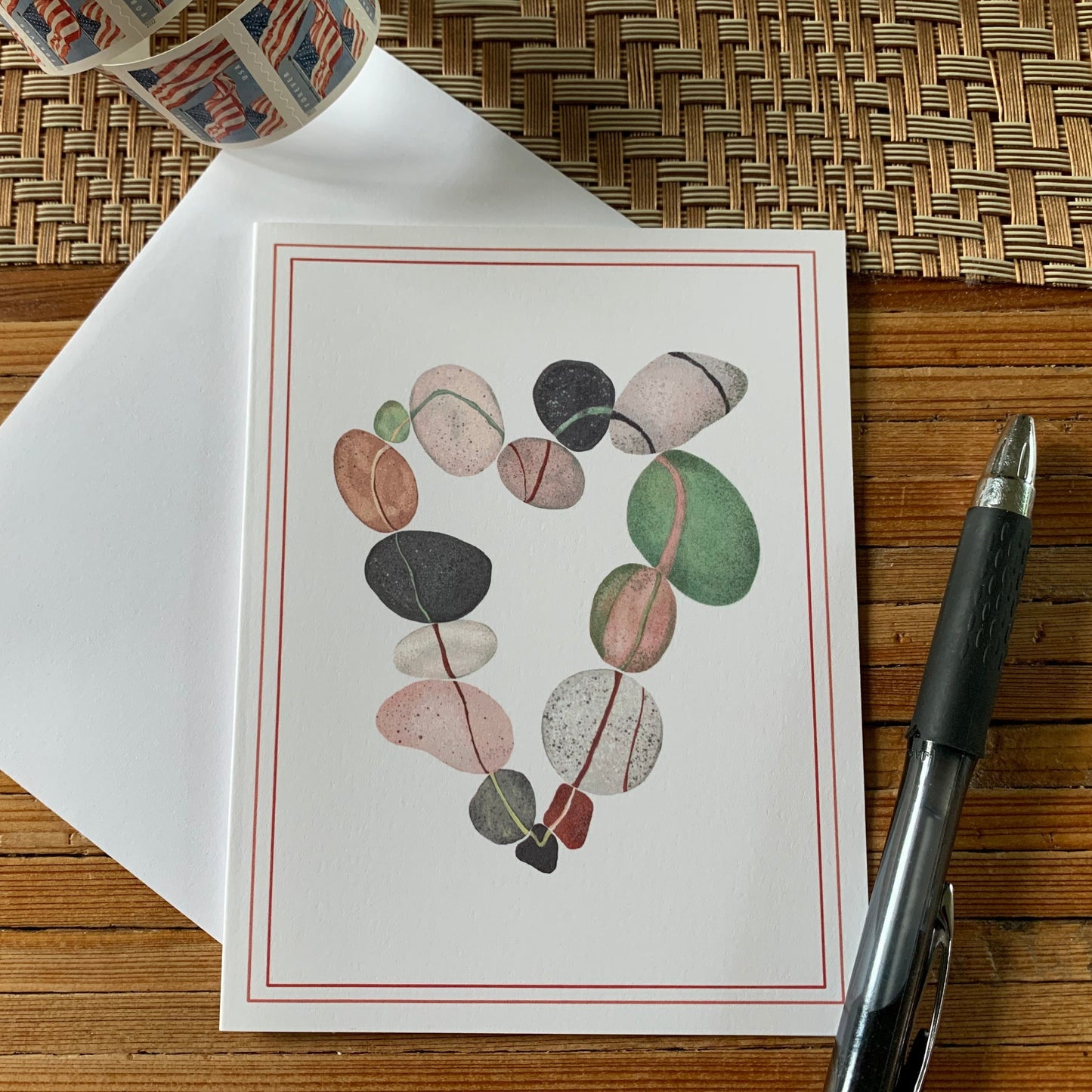 Heart Rocks Blank Note Card