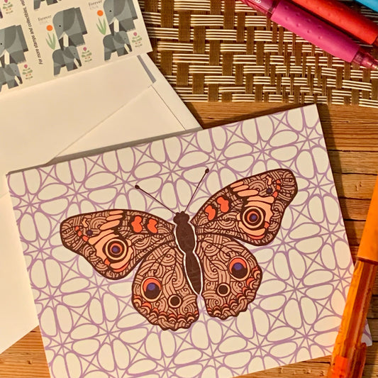 Common Buckeye Butterfly Blank Note Card