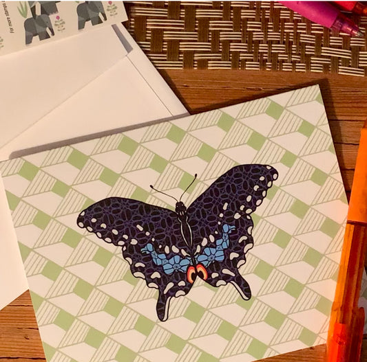 Female Black Swallowtail Butterfly Blank Note Card